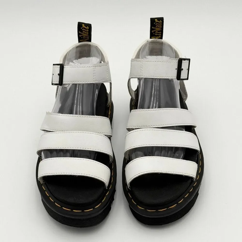 Dr. Martens Blaire White Leather Multi Strap Ankle Sandals - US Women’s 8 / EU 3